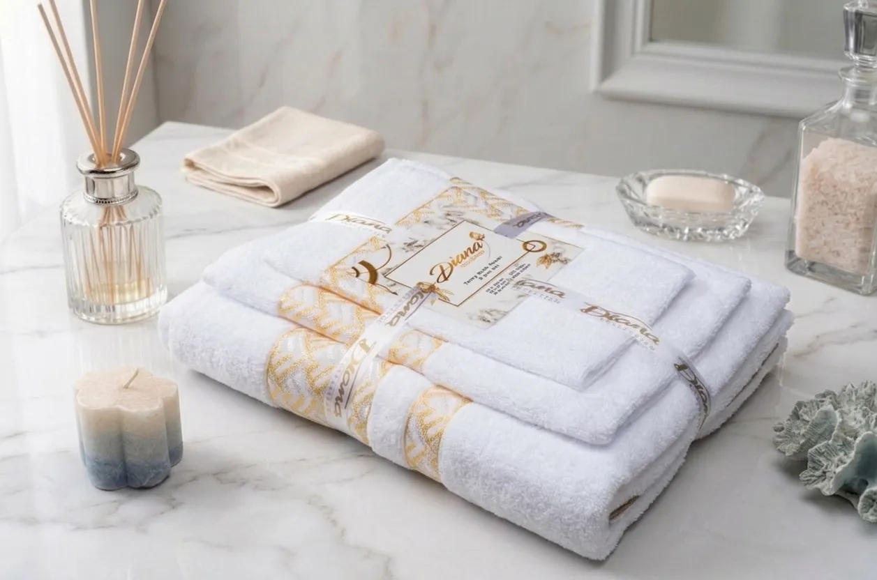 Pack de 3 Serviettes DIANA – 100% Coton Premium